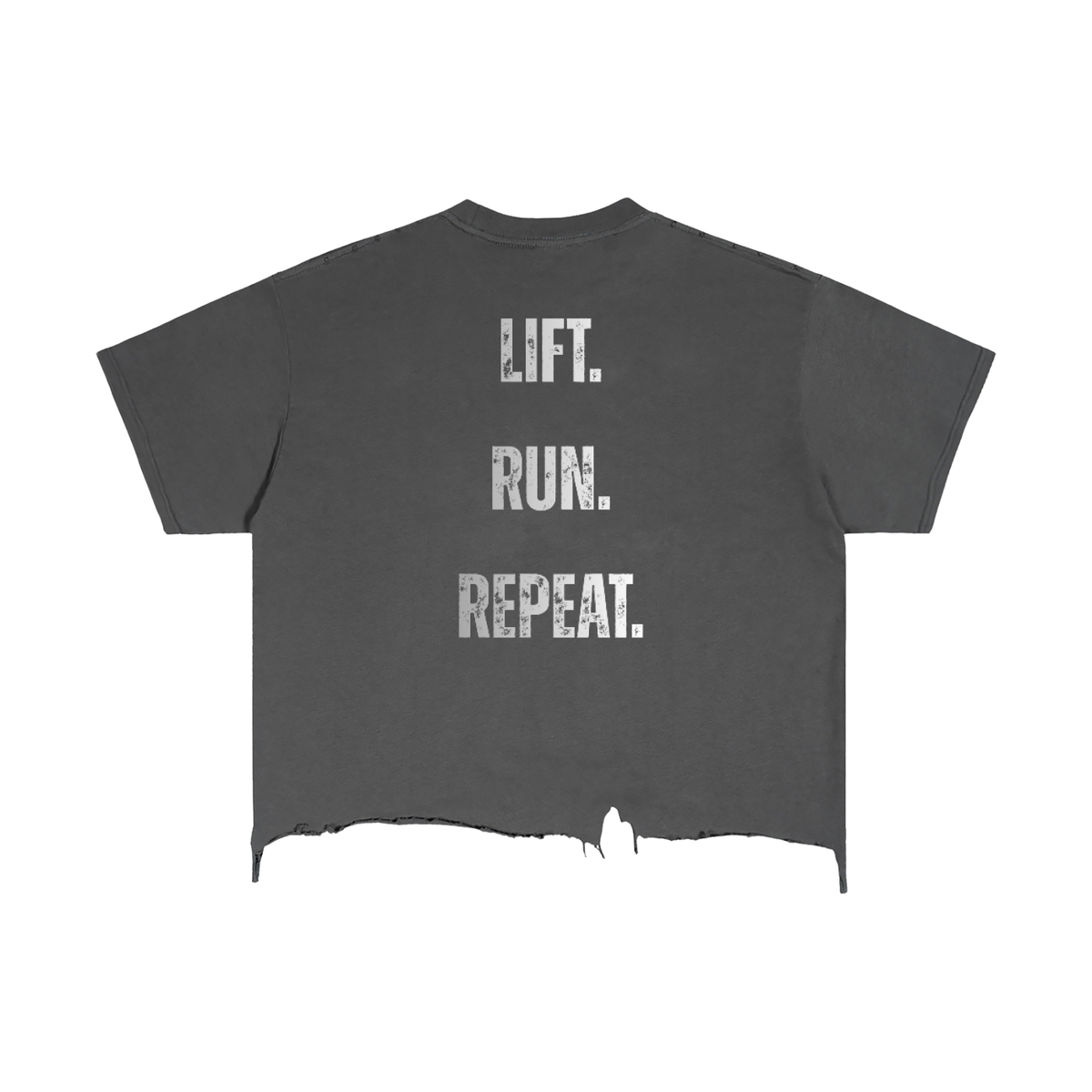 Vintage Wash Boxy Distressed Hem T-Shirt - Workout Tee