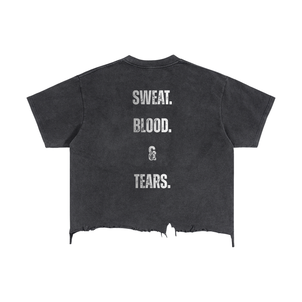 Vintage Wash Boxy Distressed Hem T-Shirt - Workout Tee