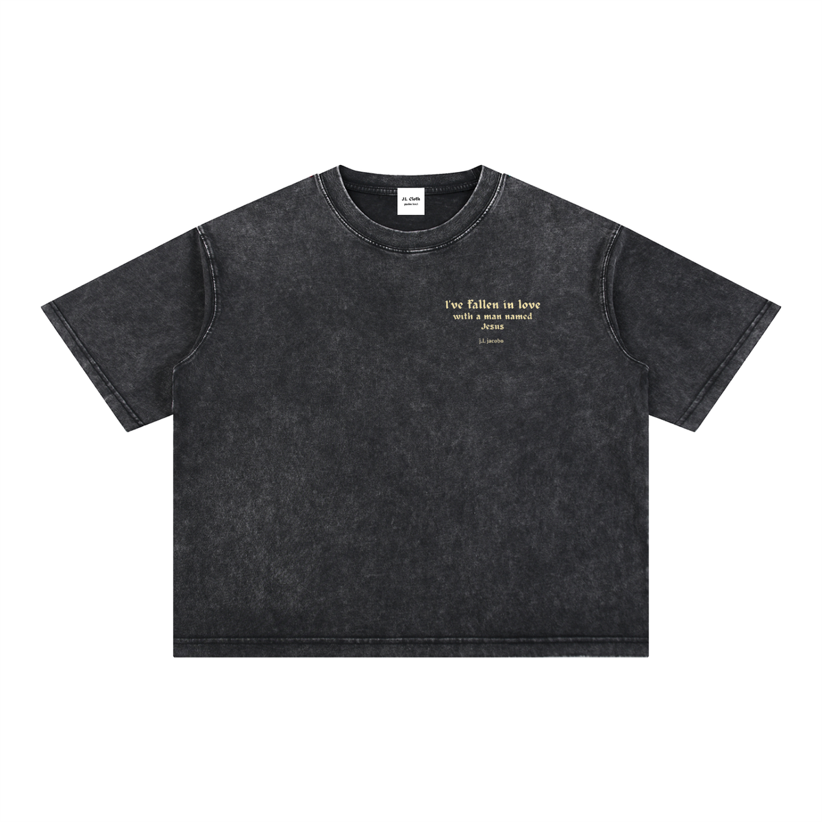 Mineral Wash Boxy Cotton T-Shirt - Stained Glass Jesus
