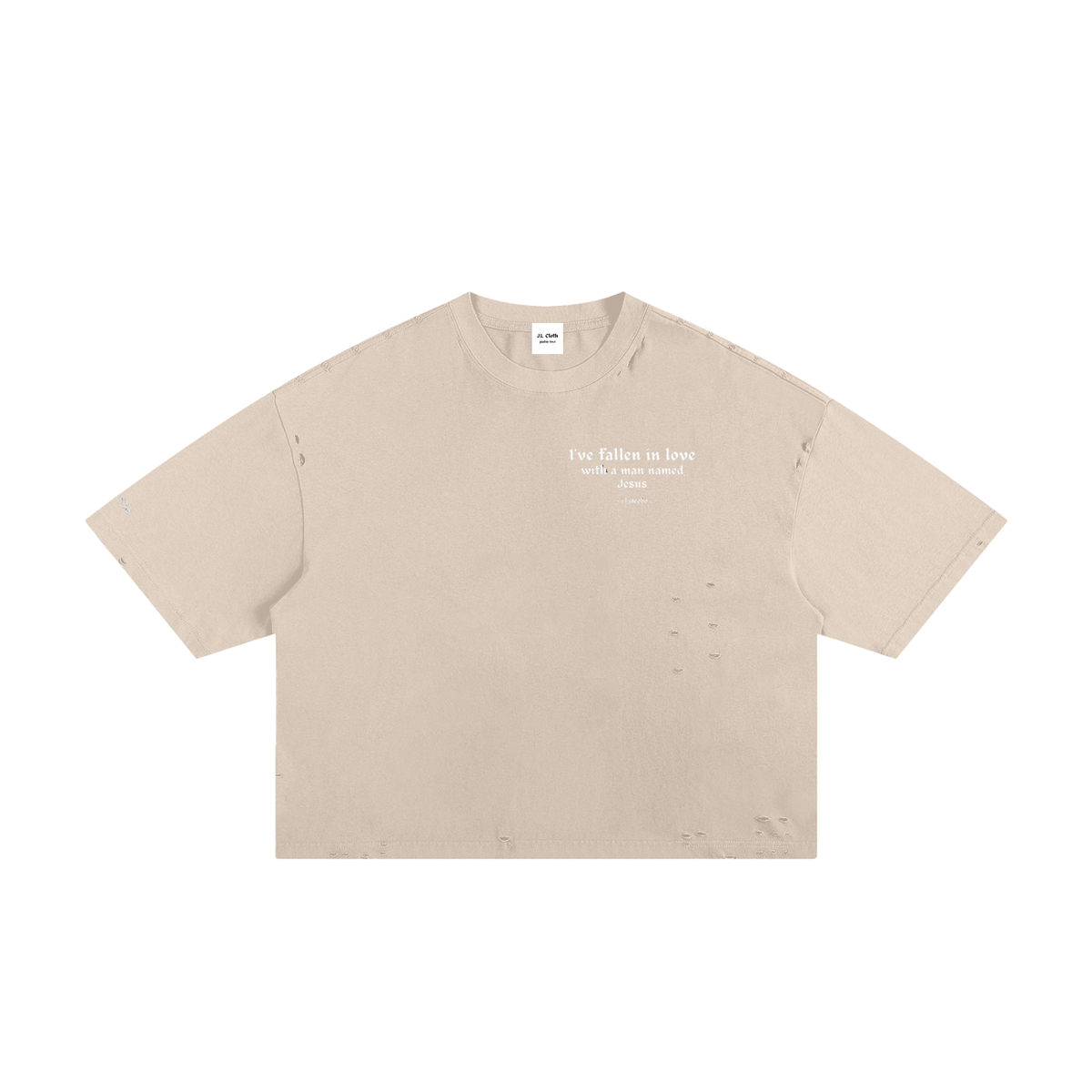 Classic Frayed Boxy Tee - Stained Glass Jesus