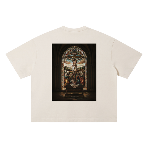 Unisex Vintage Wash Boxy T-Shirt - Stained Glass Jesus