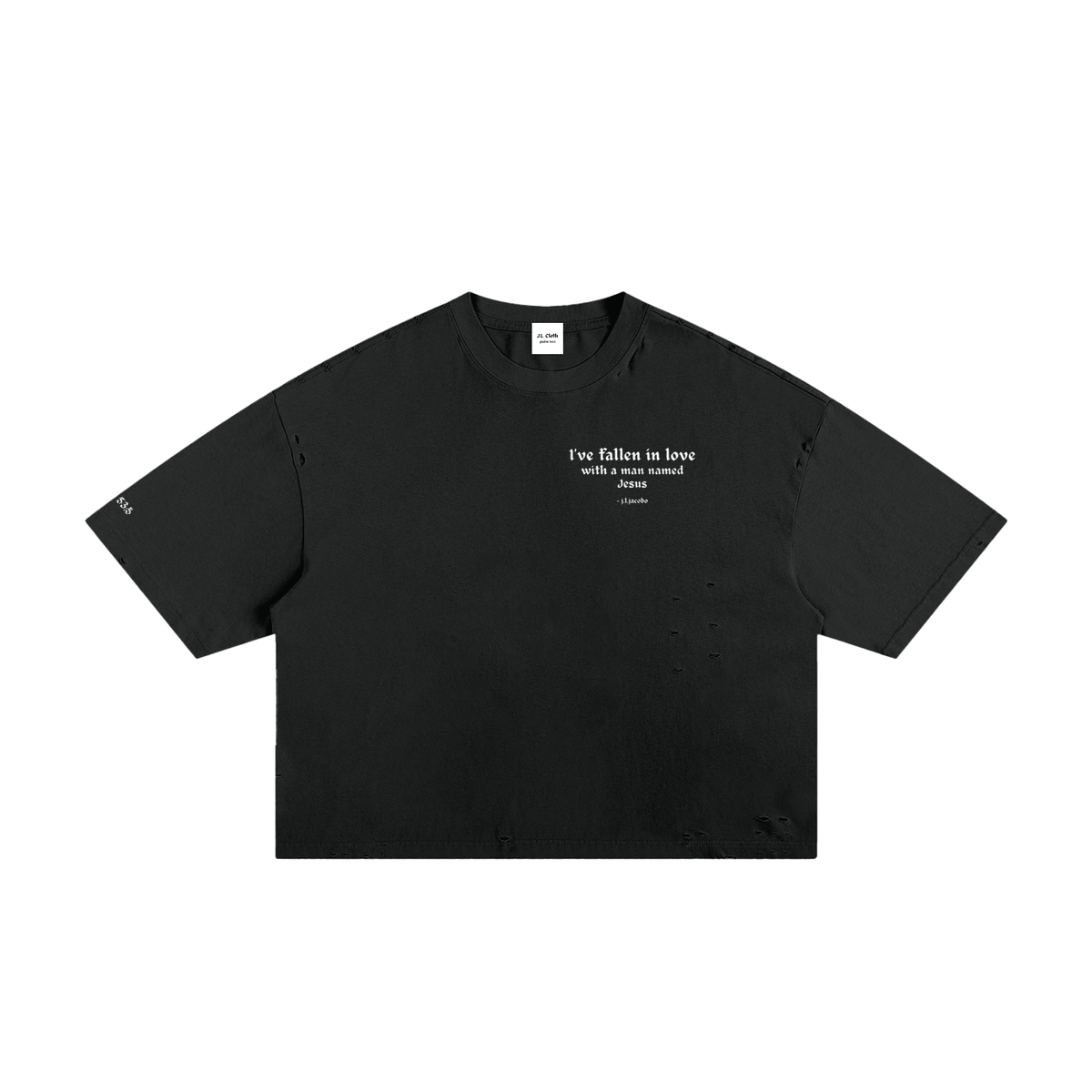 Classic Frayed Boxy Tee - Stained Glass Jesus