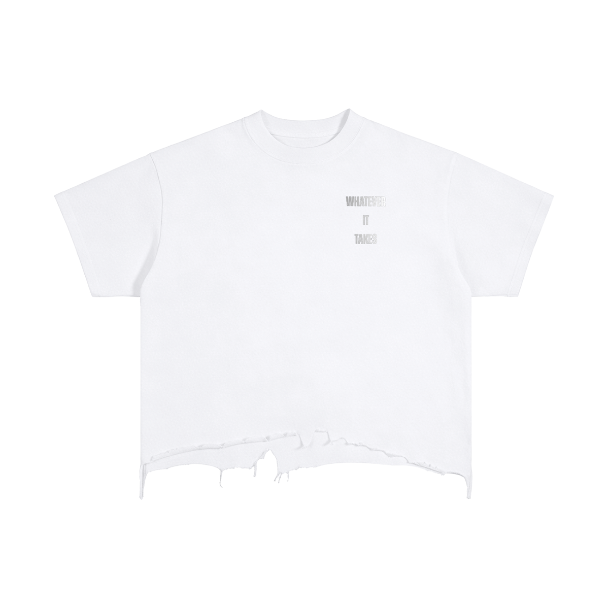Vintage Wash Boxy Distressed Hem T-Shirt - Workout Tee
